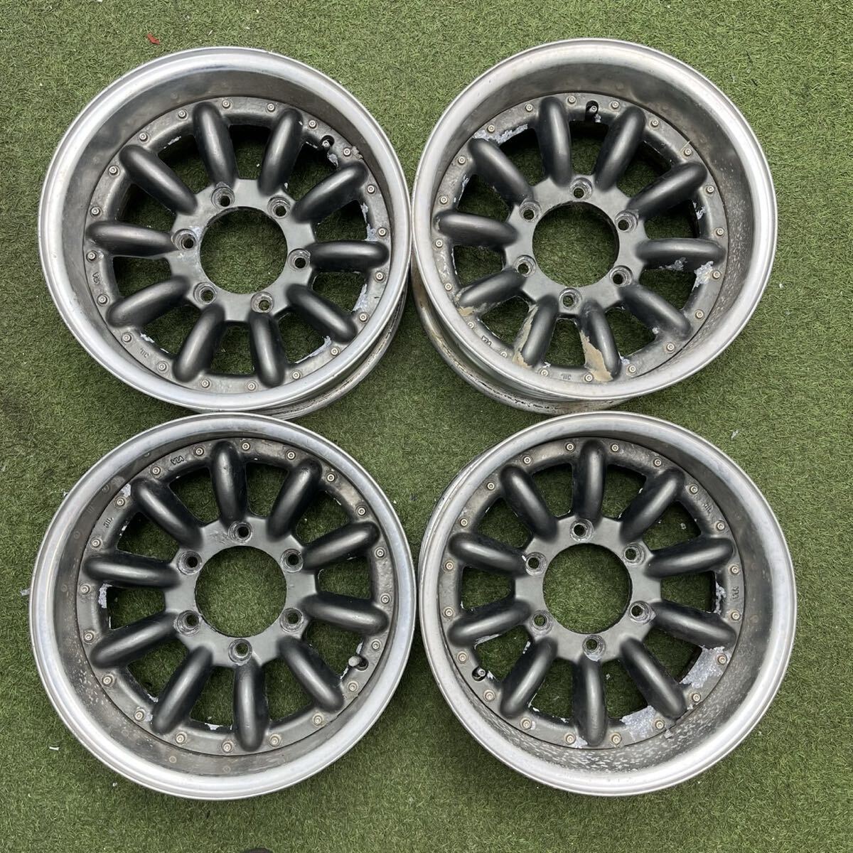 【1198】★深リム★15インチ ENKEI デセム10? エンケイ 7.5-JJ×15 -21 / 7-JJ×15 -15 PCD139.7 6穴 ハブ径110 中古4本拍卖