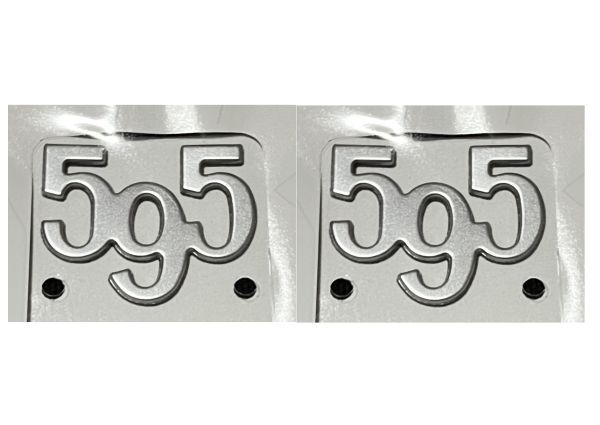アバルト純正 限定 ABARTH ”595” ロゴ エンブレム 2枚set アバルト エッセエッセ 500 595 695 エッセエッセ フィアット 公式 バッジ拍卖