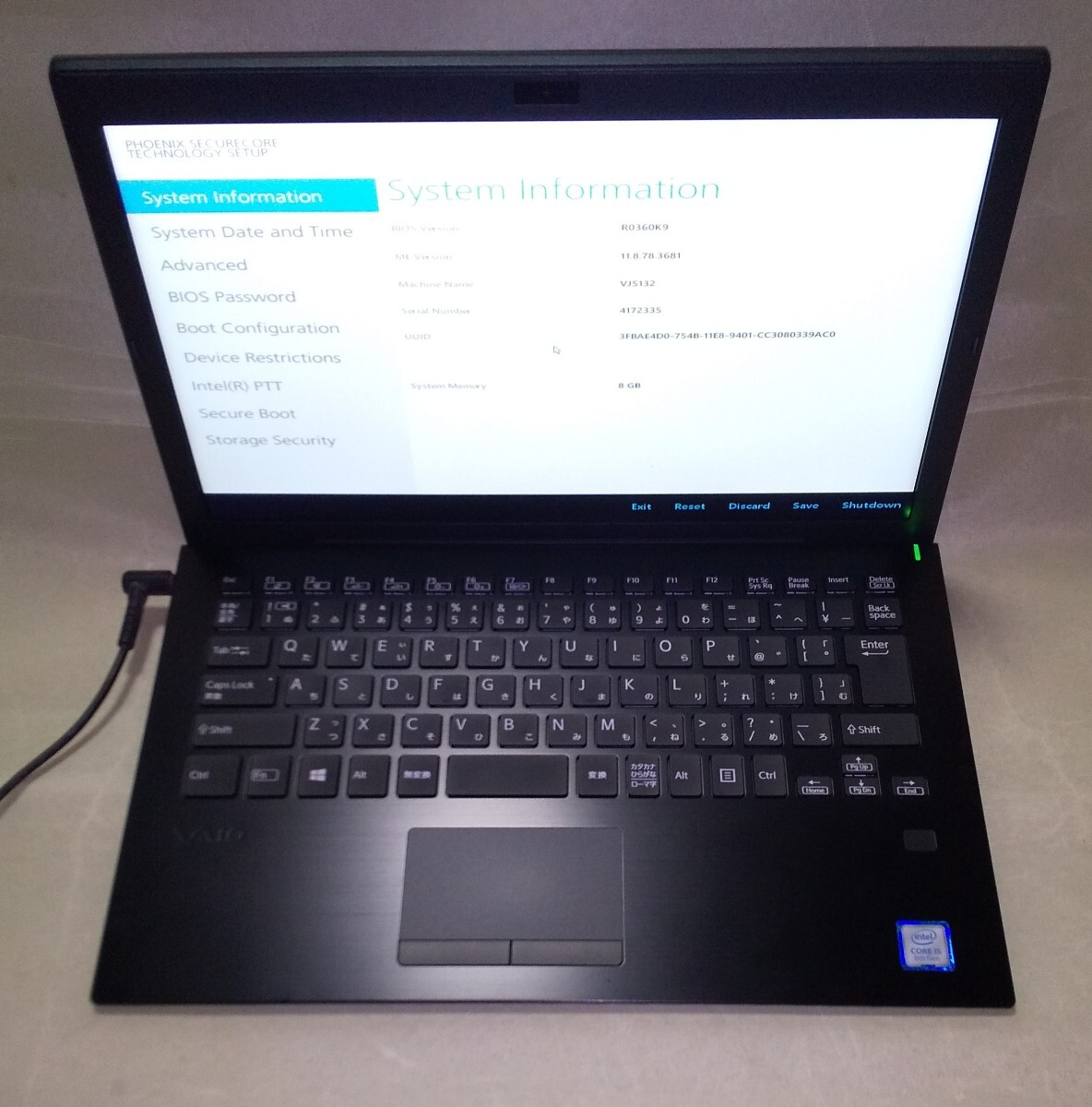 【Bios OK】 SONY VAIO VJS132C12N i5-8250U 8GB ④拍卖