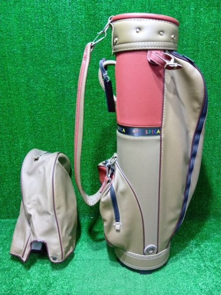 【CB1366】ミズノ スピカ Mizuno SPICA スリム 軽量 キャディバッグ ゴルフバッグ フードカバー付き拍卖
