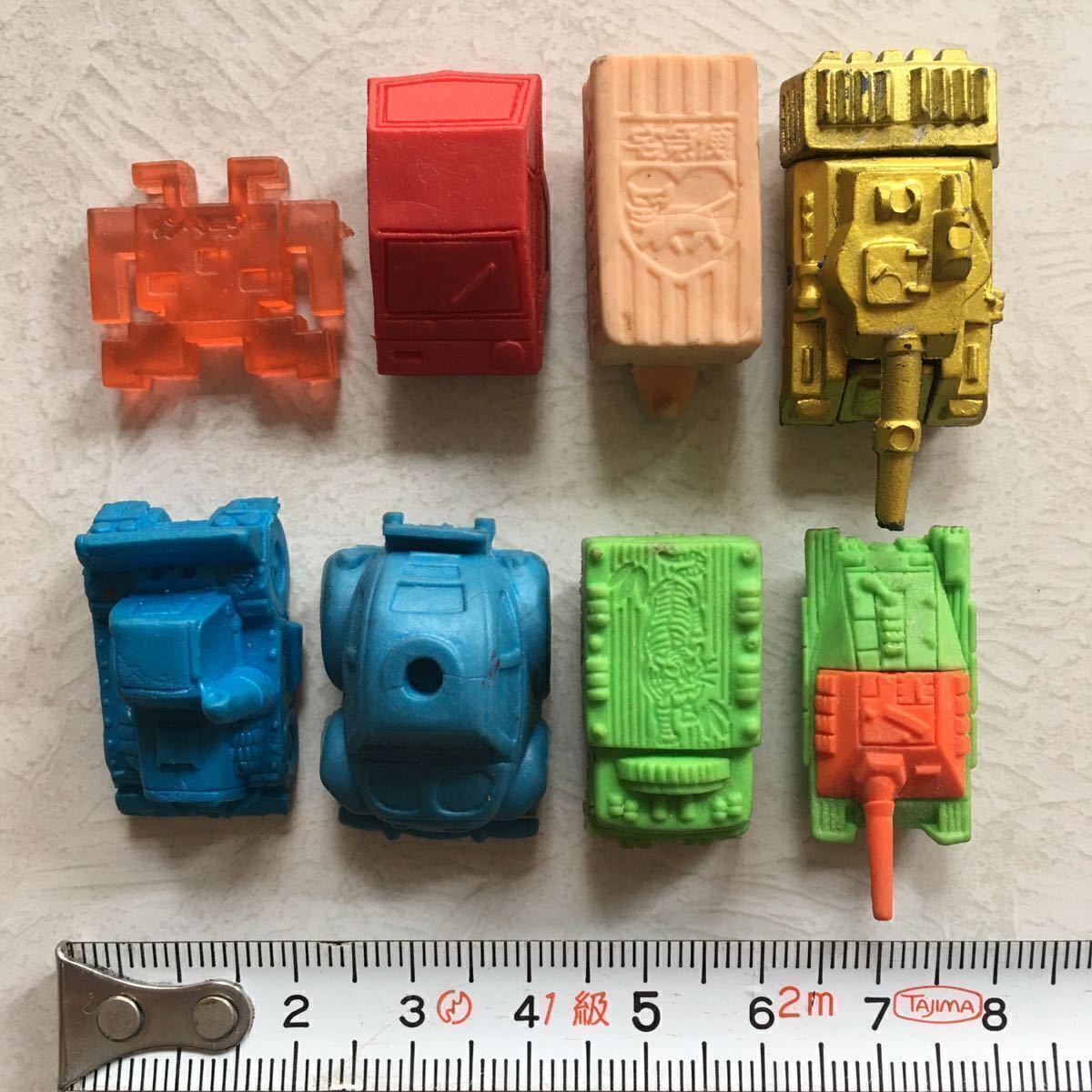 スーパーカー 消しゴム チョロQ VW-BAJA TAKARA 1980 イセキ 一番星号 レオパルト ヘッツア 大和運輸 宅急便 インベーダー 8個拍卖