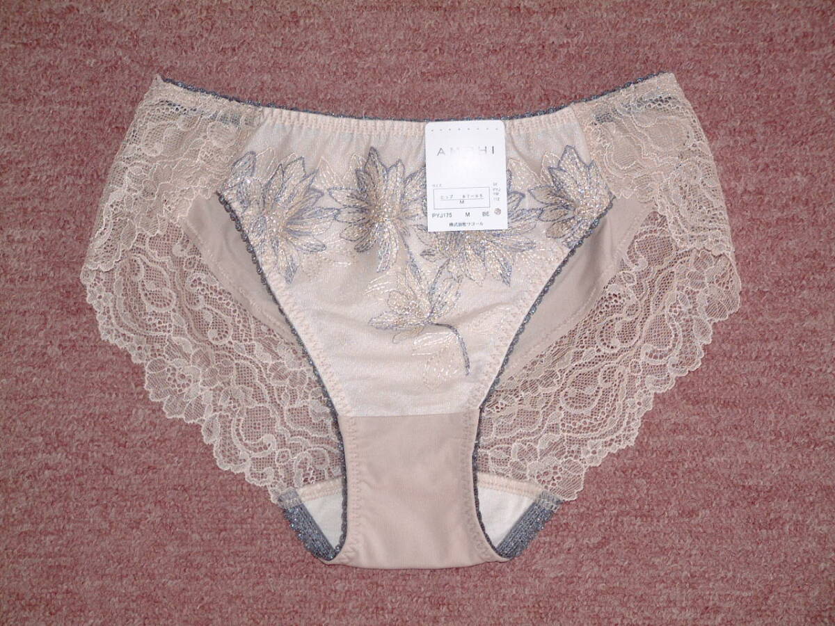 ★ワコール wacoal アンフィ amphi 花柄×エンブロイダリーレースショーツ Mサイズ PYJ175 BE拍卖