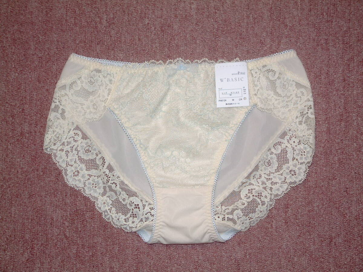 ★送料込み★ワコール W'BASIC ボタニカル柄×レース ショーツ Mサイズ PMI124 CR拍卖