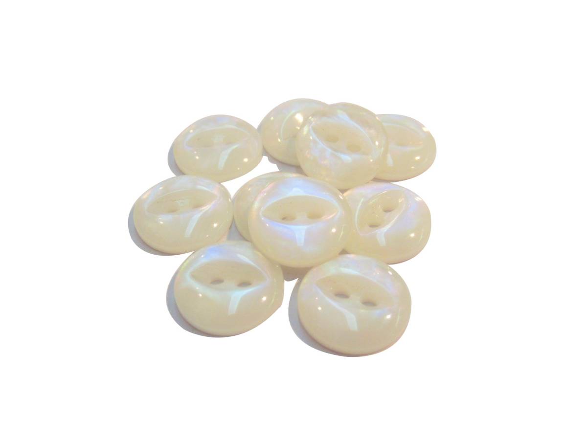 手芸 和洋裁用釦 ボタン キャッツアイ 猫の目ボタン(11.5mm10個入り)ホワイト bsu108-01拍卖