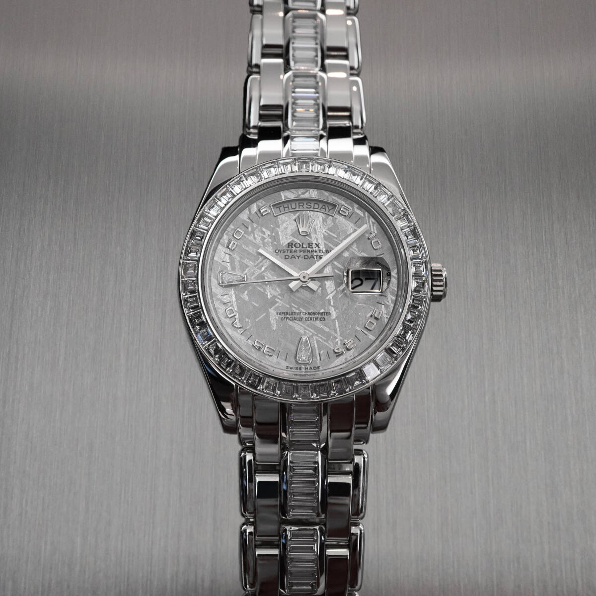【純正ダイヤモンド】ROLEX ロレックス メテオライト デイデイト 189562BR プラチナ メンズ 腕時計 拍卖