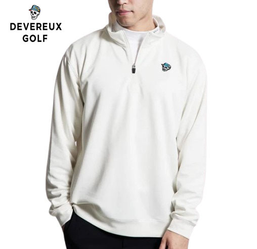 ○★新品未使用 DEVEREUX GOLF(デヴァローゴルフ) ハーフジップシャツ M ホワイト★○拍卖
