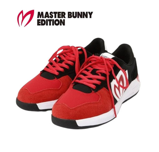 ○★新品未使用 MASTER BUNNY EDITION(マスターバニーエディション) ベロア×メッシュ スパイクレス ゴルフシューズ レッド 23cm★○拍卖