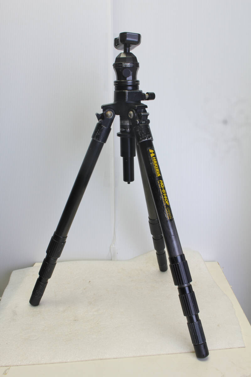送料無料。中古。ハクバ HAKUBA HG-6140F カーボン ベルボン PH-263 自由雲台 4段 カメラ用三脚  管理1-250907r拍卖