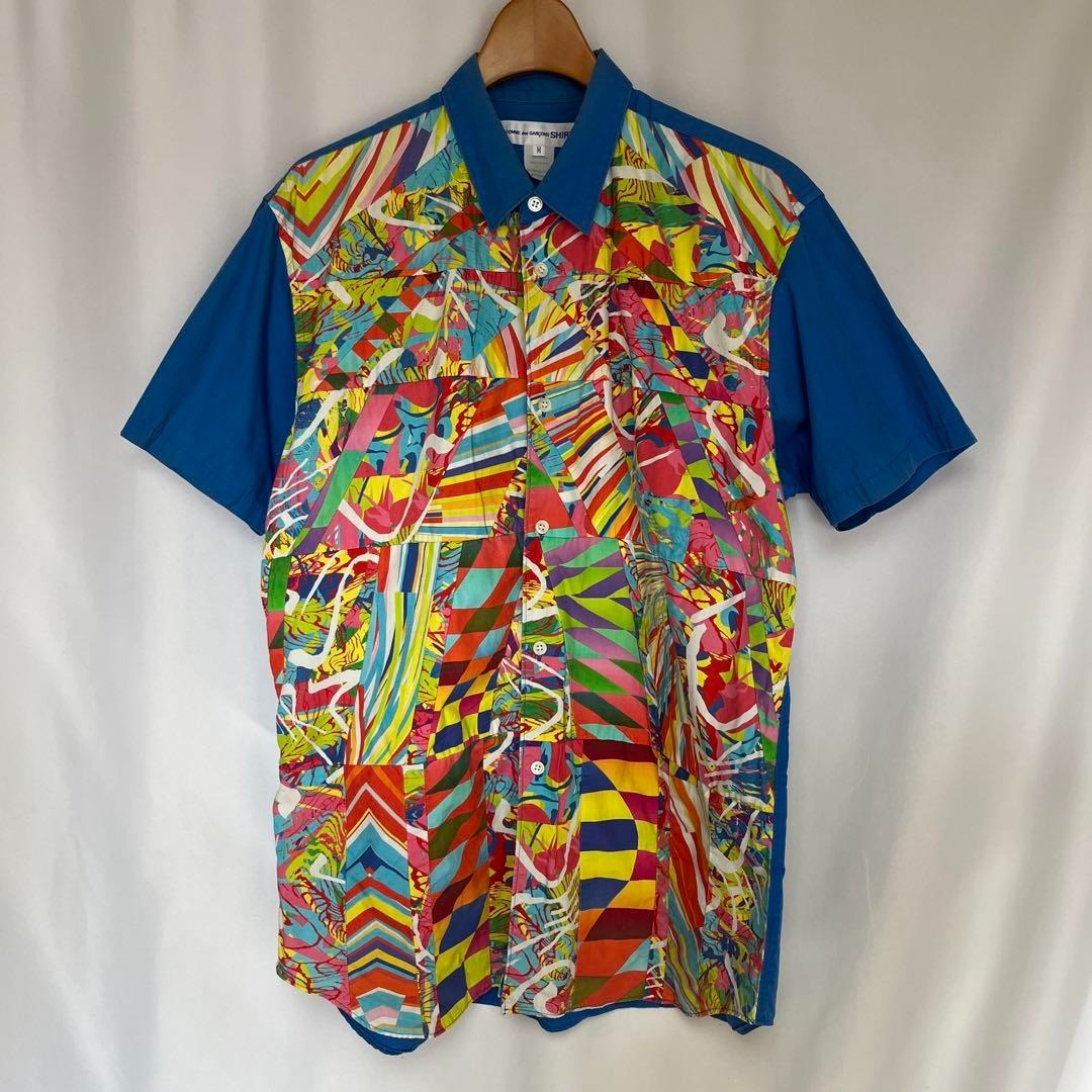 コムデギャルソンシャツ サイケ柄 パッチワークシャツ M アーカイブ アロハ拍卖