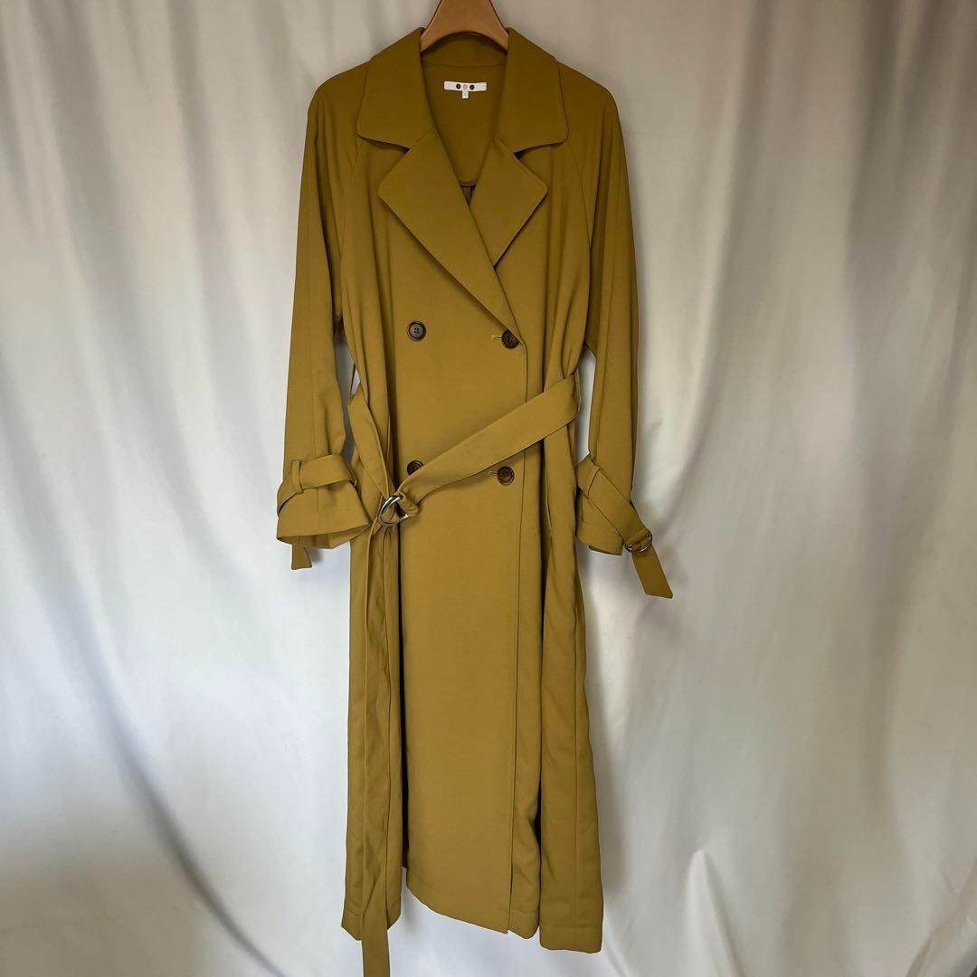 THREE DOTS トレンチコート マスタード S スリードッツ拍卖