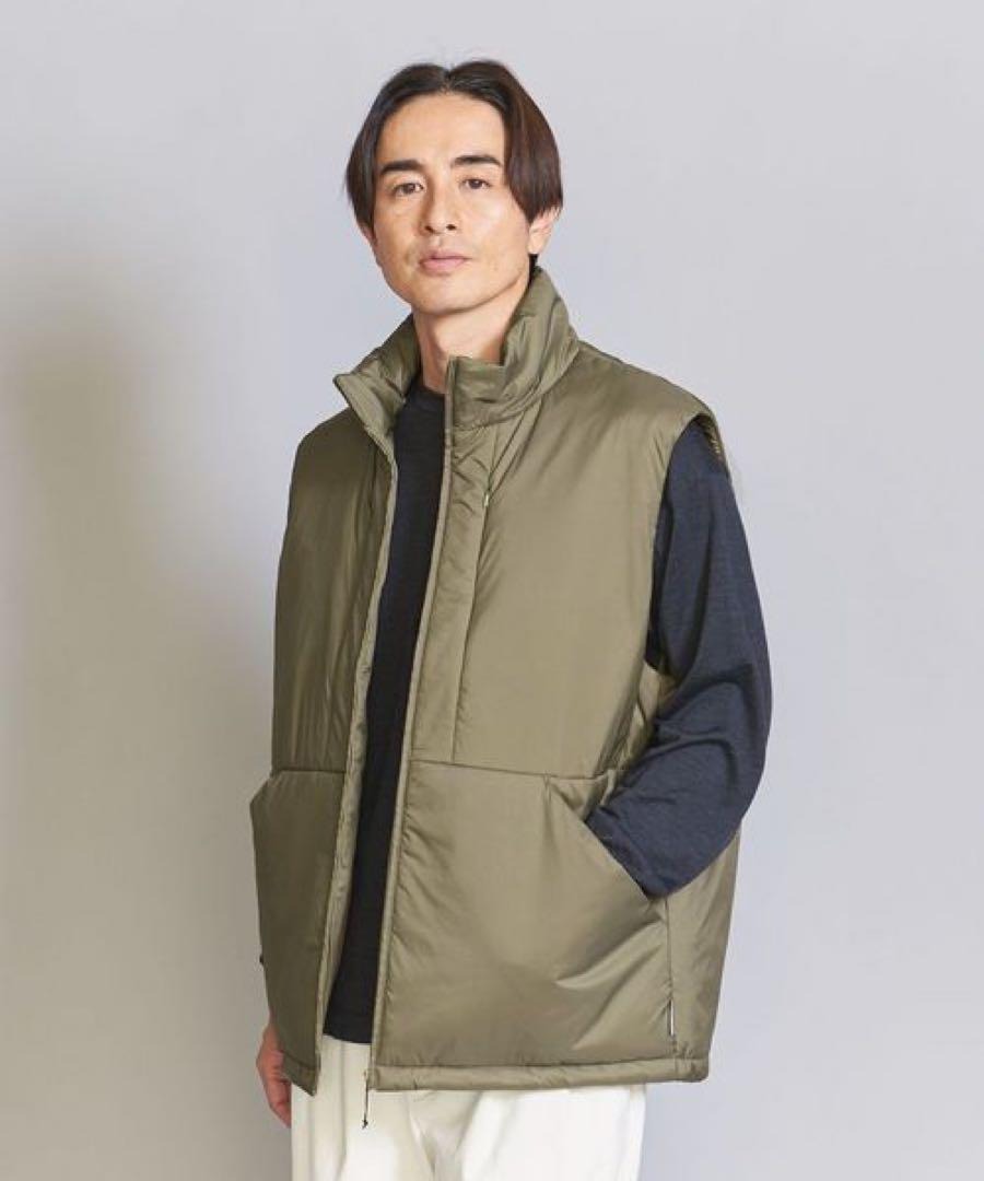 未使用品 koti BEAUTY&YOUTH スタンドカラー ベスト ベージュM拍卖