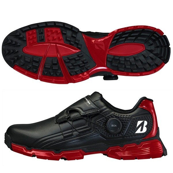 【新品】ブリヂストン BRIDGESTONE GOLF ゼロ・スパイク バイター ツアー シューズ SH2401 26.5cm BR(黒×赤)拍卖