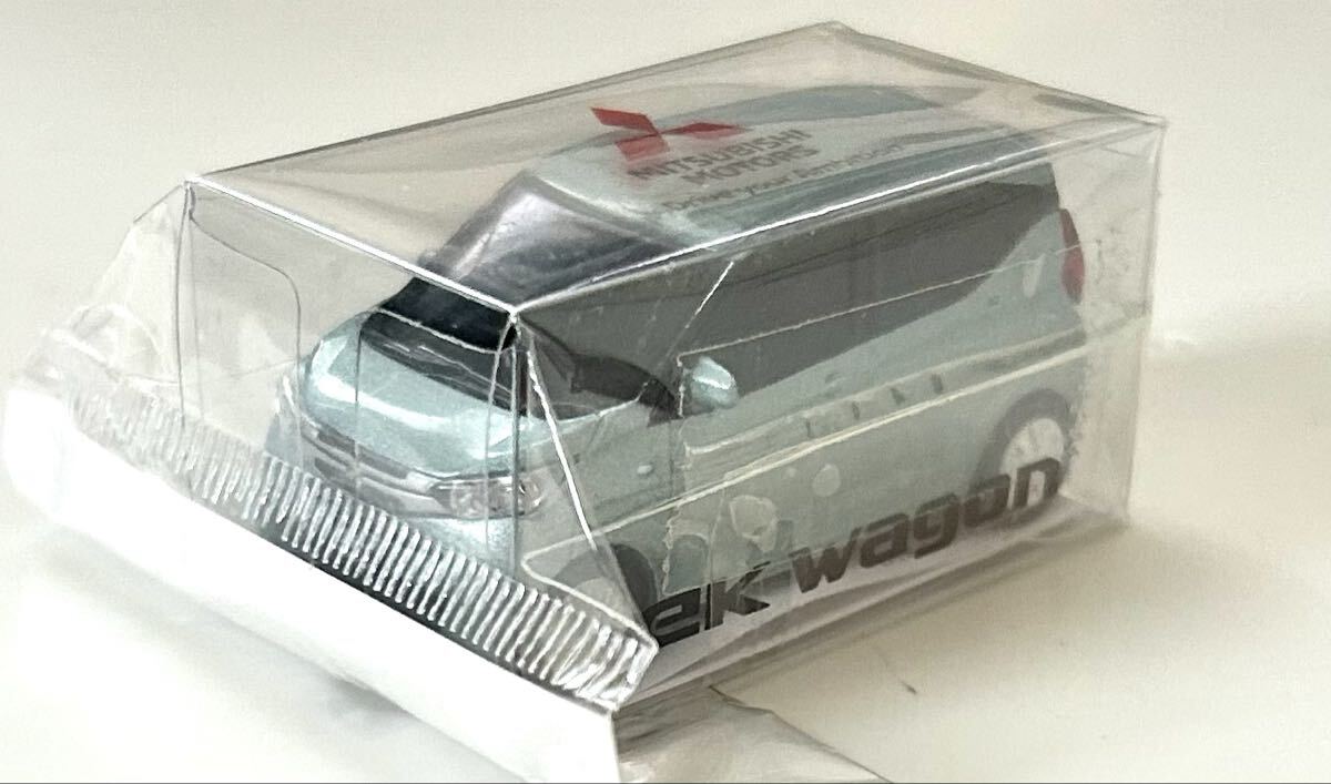 三菱 1/64 新型ekワゴン カラーサンプル商品 ライト点灯 プルバック ブルーパール ディーラー特注非売品 送料180円拍卖
