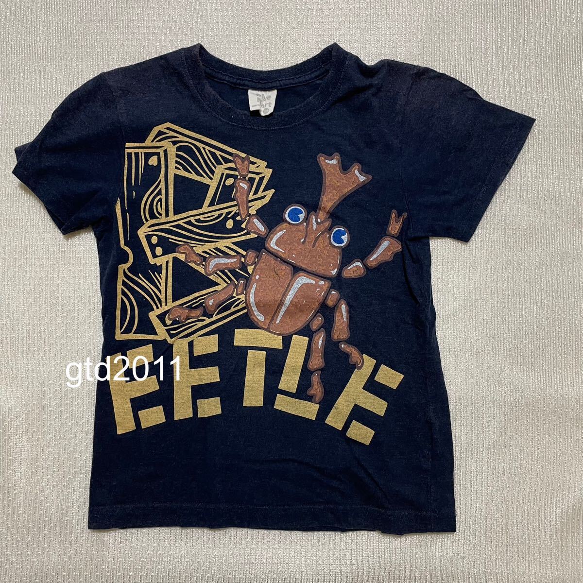 男児用◇半袖◇Tシャツ◇130◇紺系◇カブトムシ◇虫◇昆虫拍卖