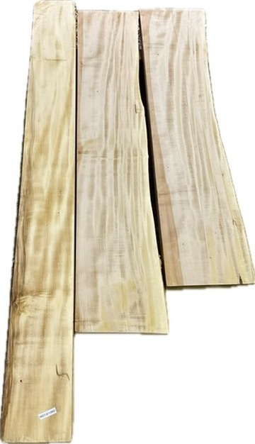 W0191060 トチ 杢 乾燥材 一枚板 3枚セット拍卖