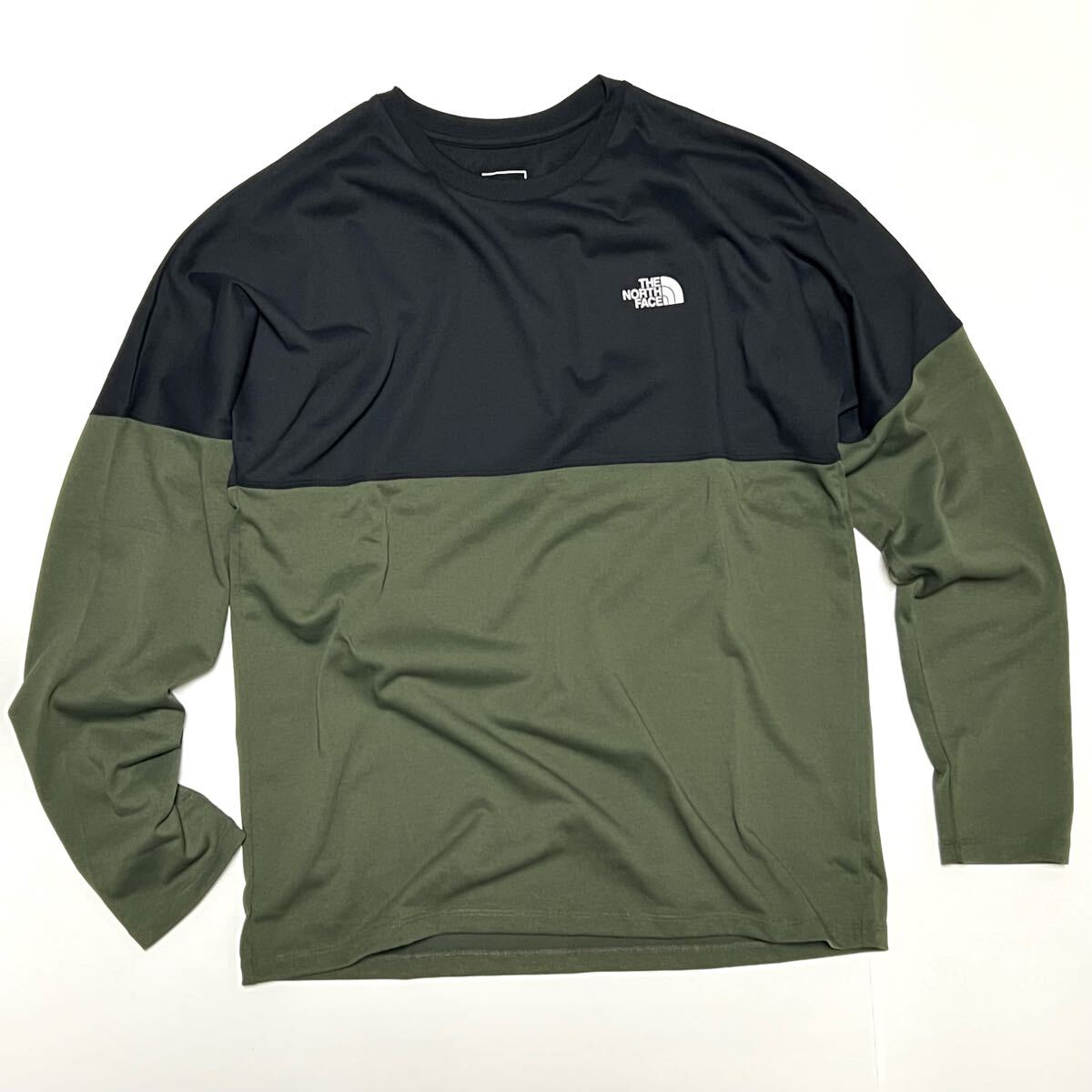 M 新品 ノースフェイス 廃版 バイカラー ヌプシ ロンT 長袖 切り返し バイカラード ヌプシティー Bi Colored Nuptse Tee ロングスリーブ拍卖