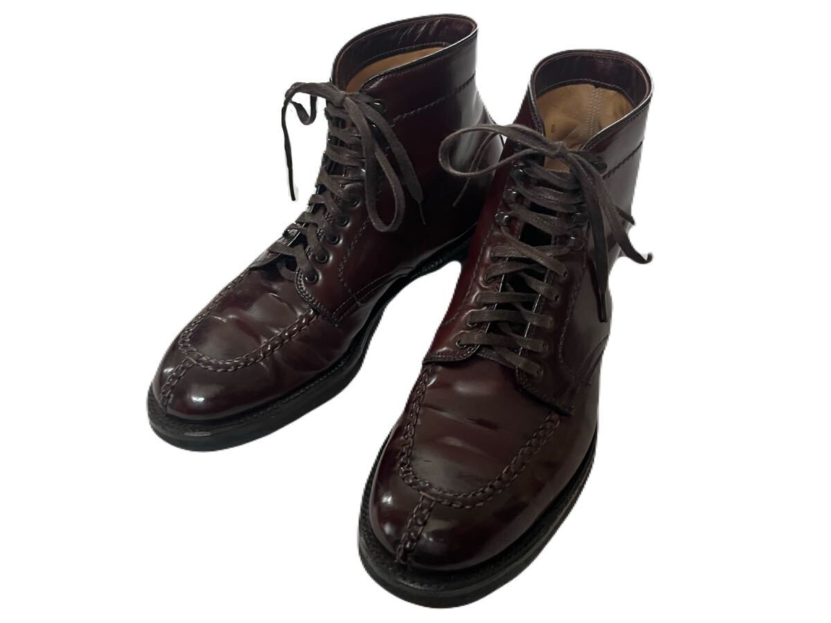 ALDEN シェルコードバン タンカーブーツ USA製 Nn.8 7.5D オールデン ホーウィン バーガンディ ミリタリーラスト 米国製 アメリカ製 7 1/2D拍卖