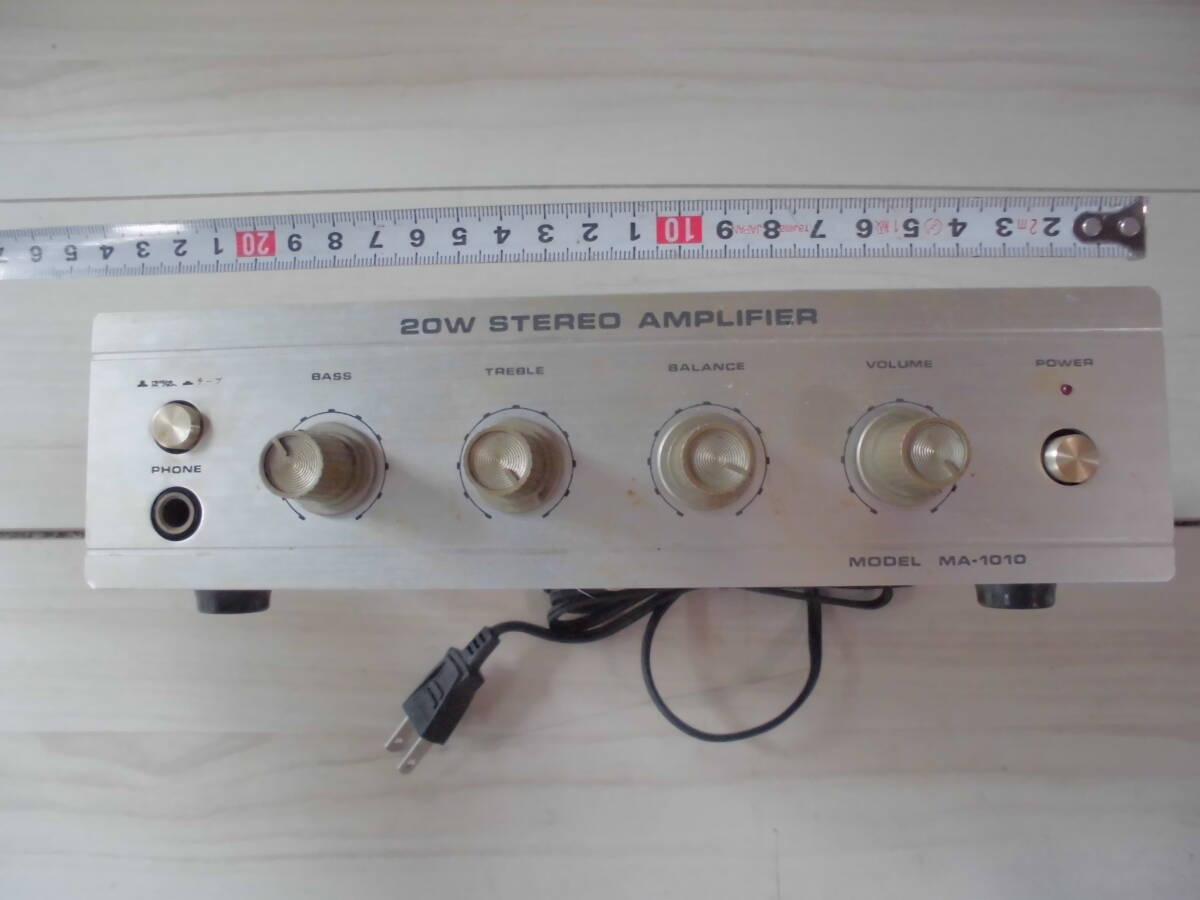 ゆうせん 20W ステレオアンプ MA-1010 通電確認済 ミッキーインダストリー 20w stereo amplifier 有線放送 BGM 店舗 USEN オーディオ 音楽拍卖
