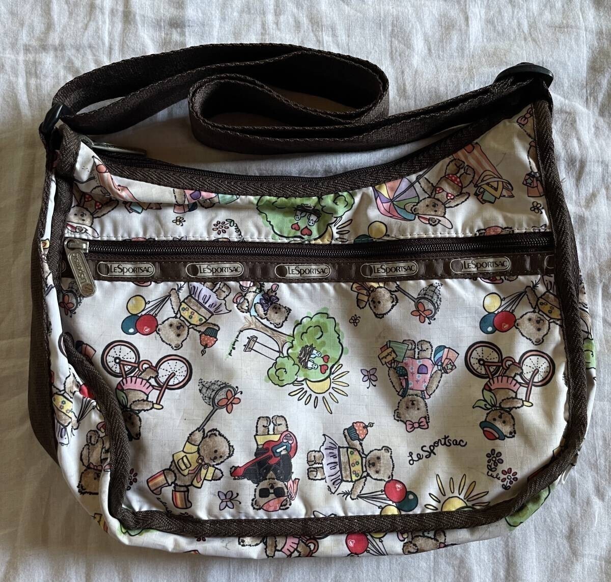 レスポートサック ポーチ ショルダーバッグ くま柄 テディベア 定番拍卖