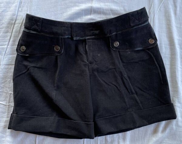 ジルスチュアート JILLSTUART ショートパンツ 4 定番 黒 コーデュロイ拍卖