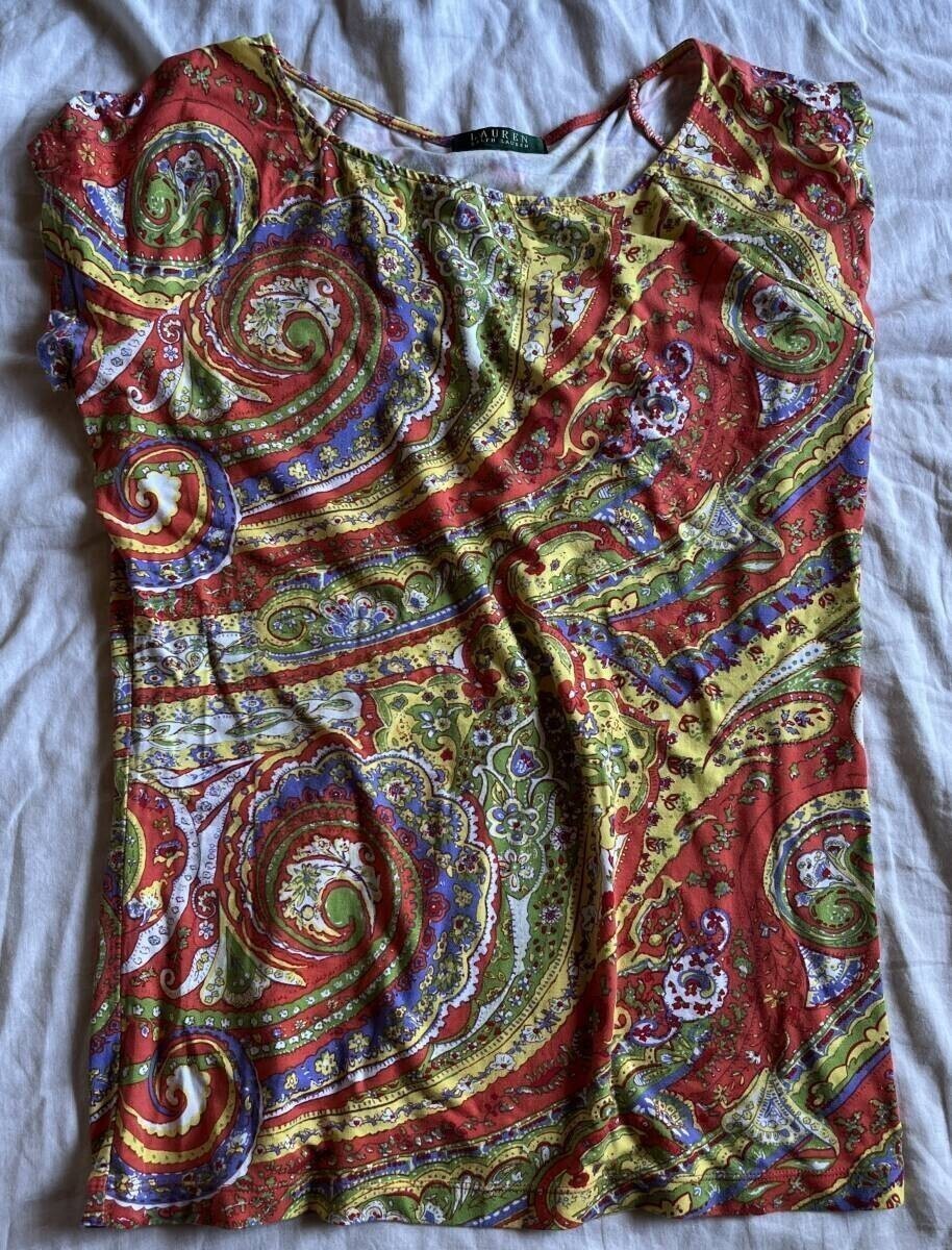 Polo Ralph Lauren レディース カットソー 柄物 ペイズリー L カラフル拍卖