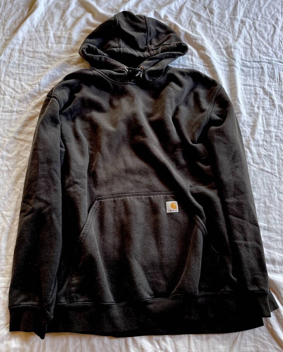 carhartt カーハート 定番 高級 LOOSE FIT MIDWEIGHT SWEAT PARKA BLACK スウェットパーカー XL 黒 拍卖