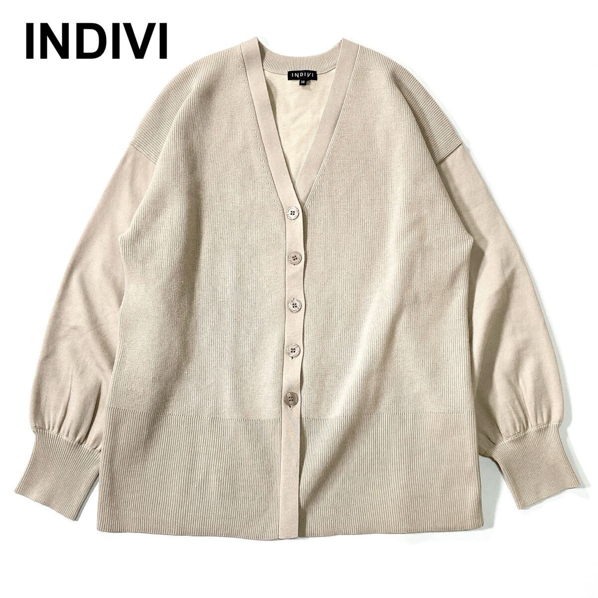 INDIVI インディヴィ カーディガン ニット 長袖 38 M レディース B92509-95拍卖