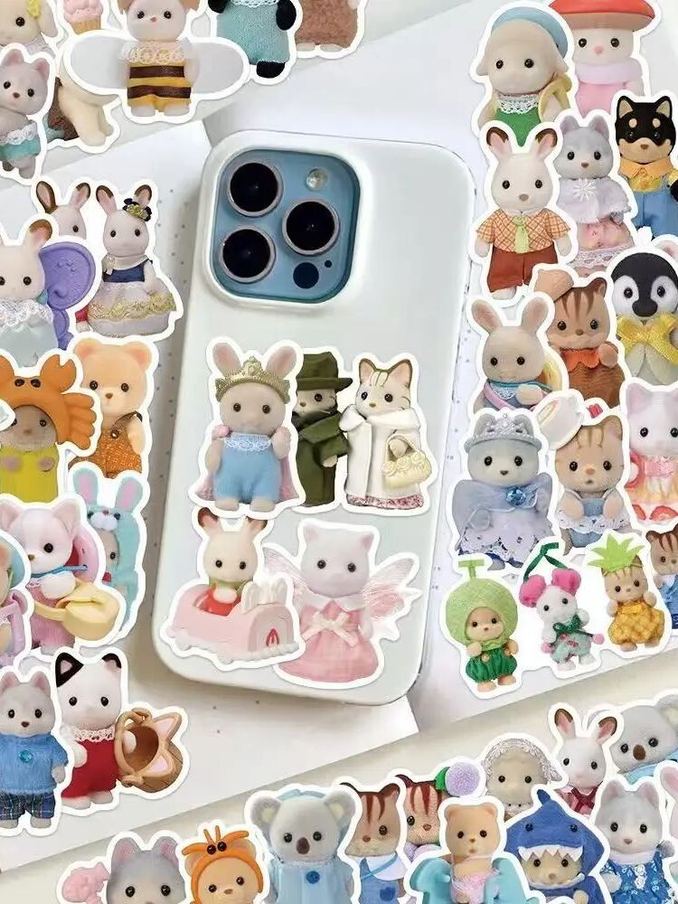 シルバニアファミリー シール 50枚セット 動物のお人形さん ステッカー赤ちゃん お母さんお父さん 可愛い うさぎ クマ 妖精 コスプレ拍卖