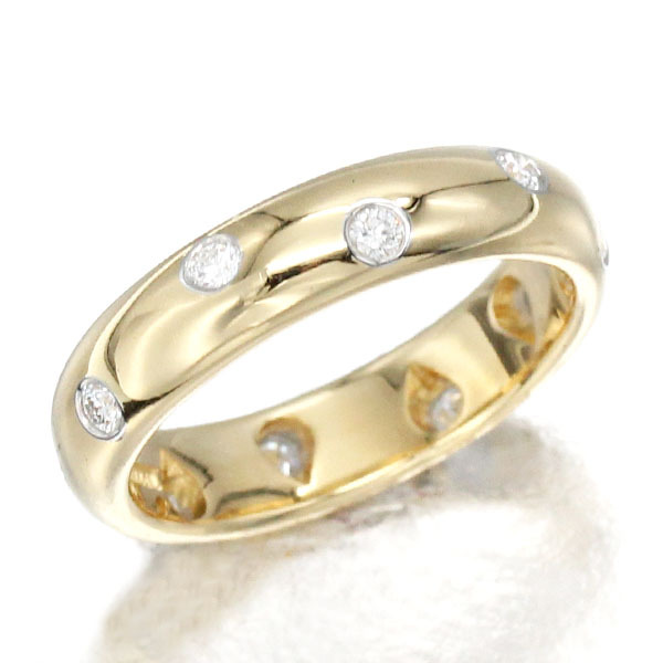 ティファニー TIFFANY&Co. ドッツ ダイヤモンド リング 9号 K18YG プラチナ 指輪 宝石 ジュエリー アクセサリー 女性 レディース ブランド拍卖