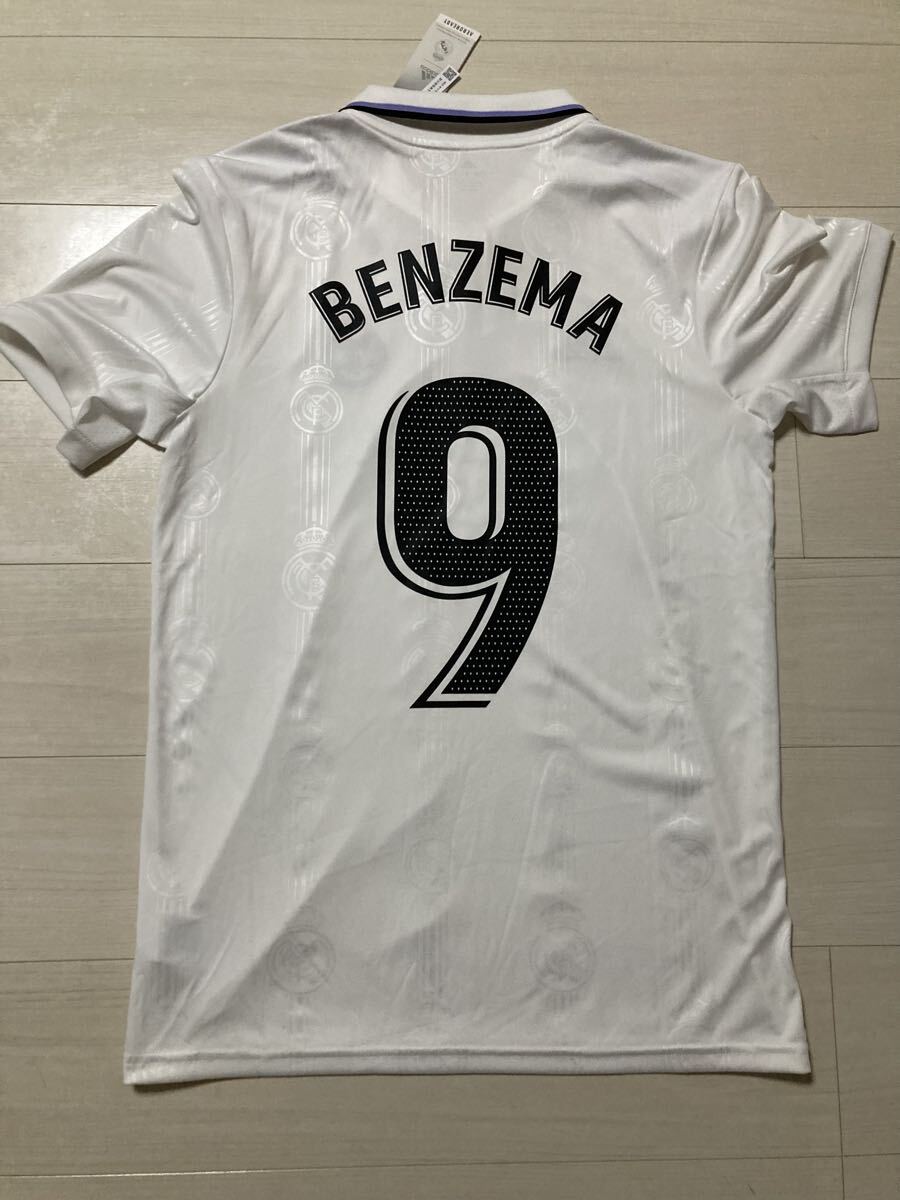 【新品タグ付き】Real Madridレアルマドリード 2022-23ホームユニフォーム 9番 Benzema ベンゼマ リーガ用オフィシャルマーキング フランス拍卖