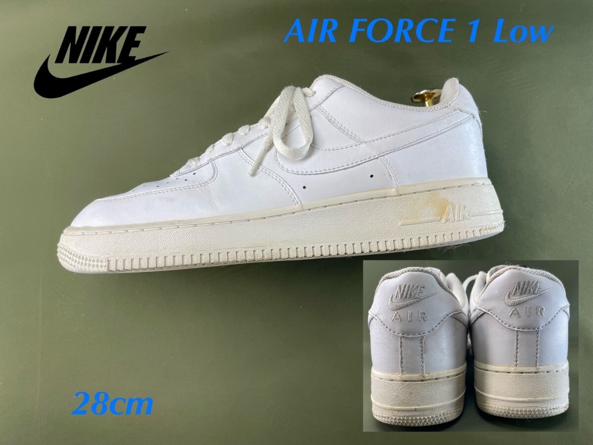 名機降臨!90's復刻アーカイブ/名作19年製ホワイトアウト!ナイキ【エアフォース1 Low】レザースニーカー!トリプルホワイト 28cm/US10拍卖