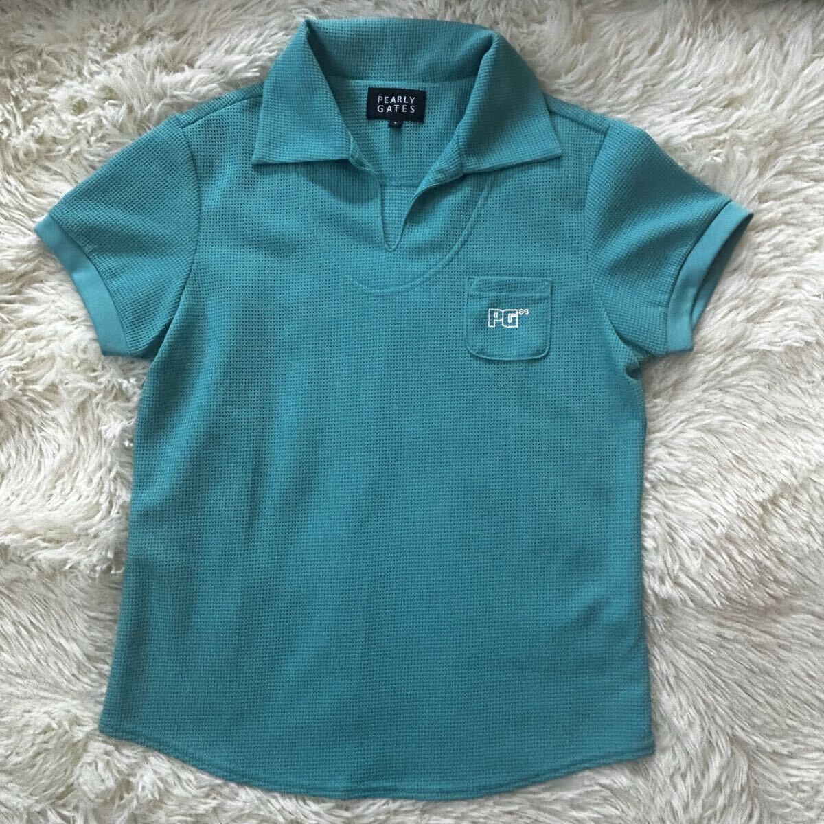 パーリーゲイツ PEARLY GATES 半袖ポロシャツ サイズ1 新品同様 レディース ゴルフウェア拍卖