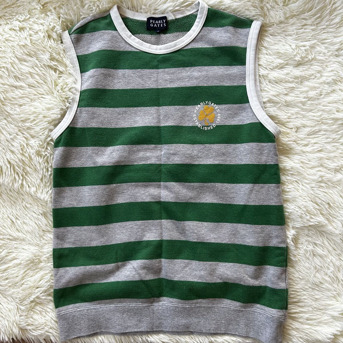 パーリーゲイツ PEARLY GATES ベスト ボーダー サイズ2  レディース ゴルフウェア拍卖