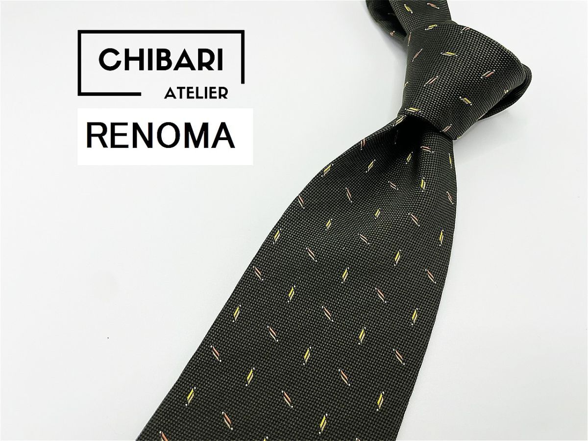 【美品】RENOMA レノマ ドット柄 ネクタイ 3本以上 送料無料 メンズ グレイ系 0804209拍卖