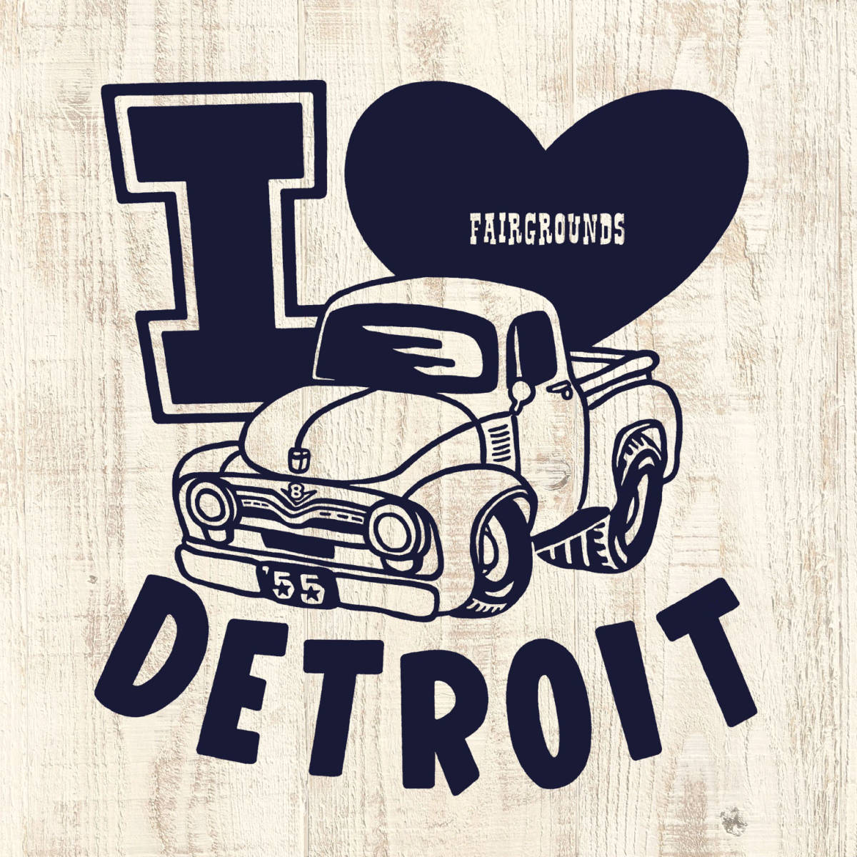 ■I LOVE DETROIT Tシャツ■Lサイズ(ホワイトxネイビー)フォード F100 FORD拍卖