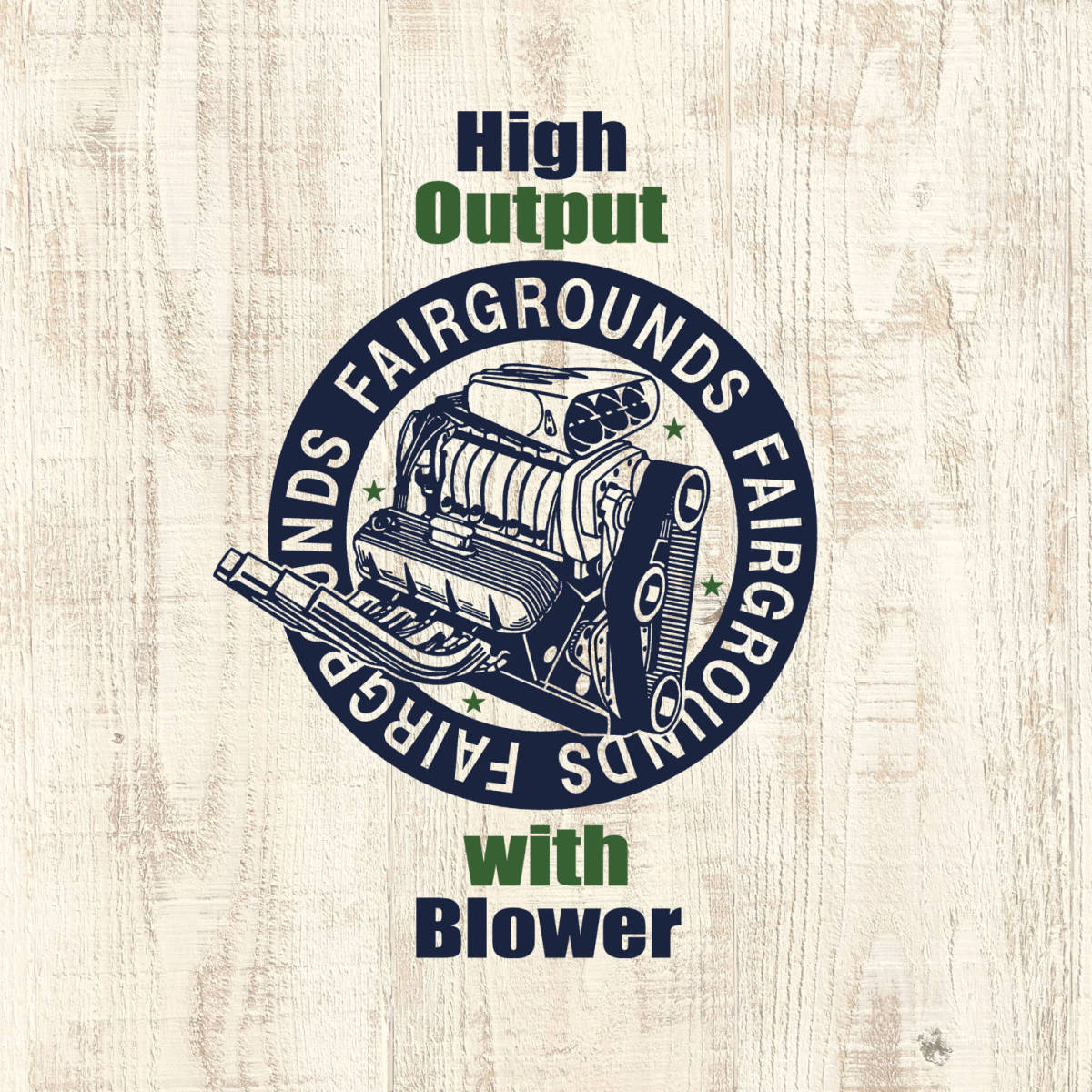 ■WITH BLOWER Tシャツ■Lサイズ(ホワイトxネイビーxグリーン)アメ車 アメリカ シボレー フォード モパ- CHEVROLET拍卖