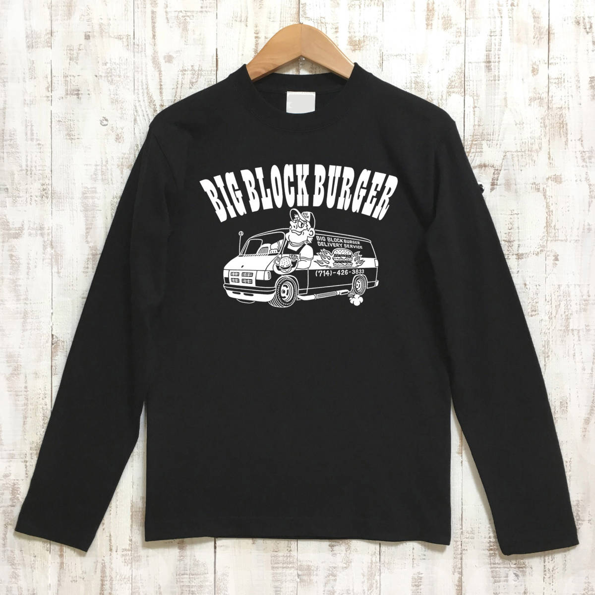 ■BIG BLOCK BURGER ロンT■Lサイズ(ブラックxホワイト)ダッジバン ラムバン DODGE RAM MOPAR拍卖