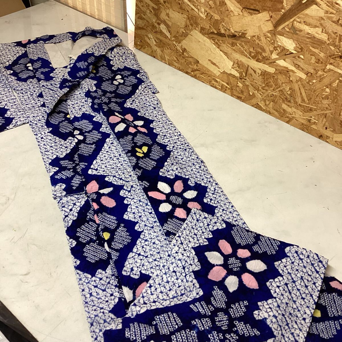 和装 浴衣 レディース ブルー系 花柄 ピンク 黄色 可愛い (は52Y)拍卖