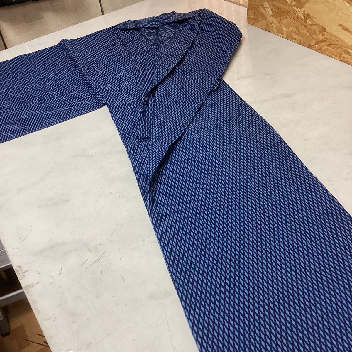 和装 浴衣 ブルー 幾何学模様 シンプル カジュアルデザイン(へ100Y)拍卖