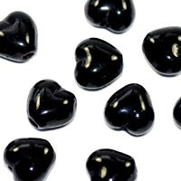 チェコビーズ ハートビーズ 6mm ジェット 黒 10コ入り BS066拍卖