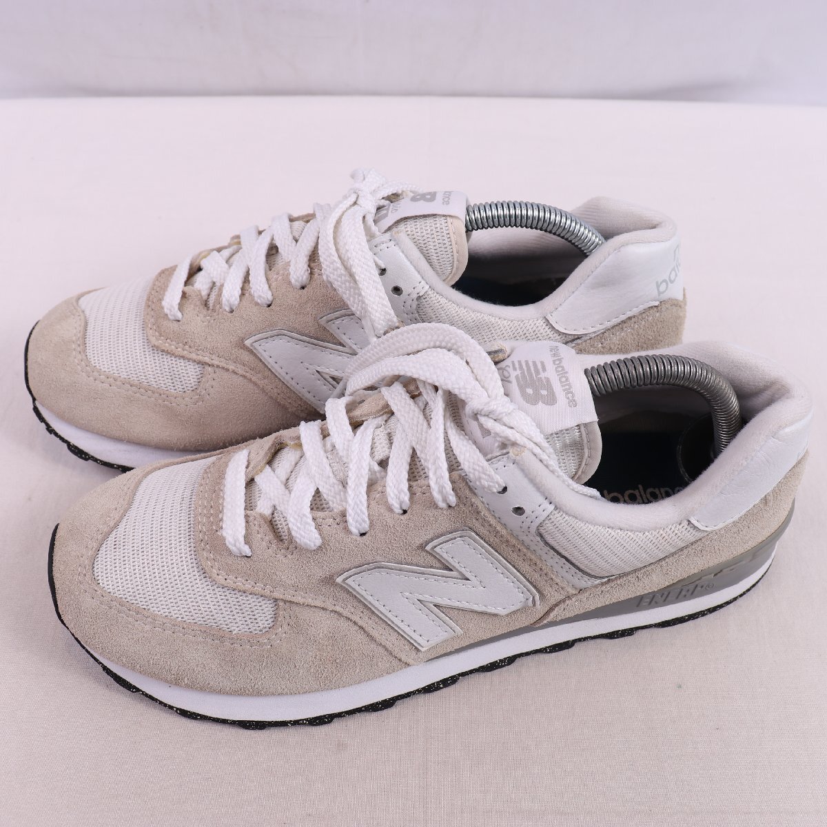 574 ニューバランス 26.0cm/new balance ライトグレー 白 ホワイト 中古 古着 メンズ スニーカー yy6710拍卖