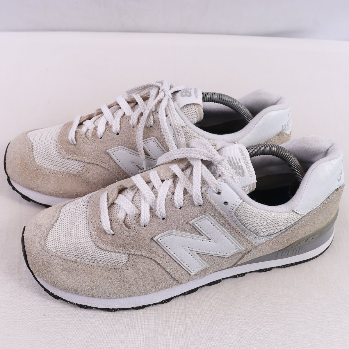 574 ニューバランス 28.0cm/new balance ライトグレー 白 ホワイト 中古 古着 メンズ スニーカー yy6716拍卖