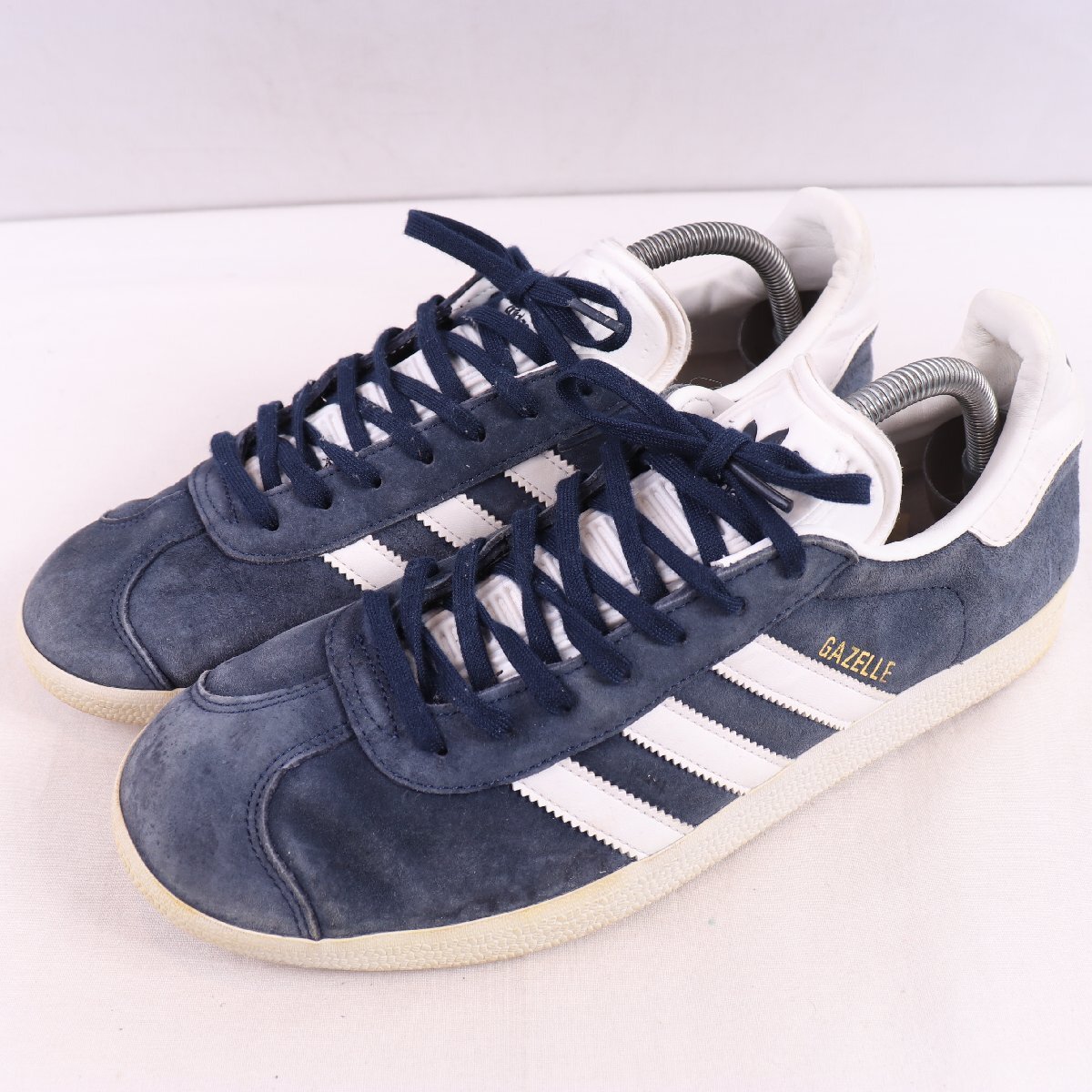 GAZELLE 27.0cm/adidas ガゼル ガッツレー アディダス スニーカー 紺 ネイビー 白 中古 古着 メンズ ad6649拍卖