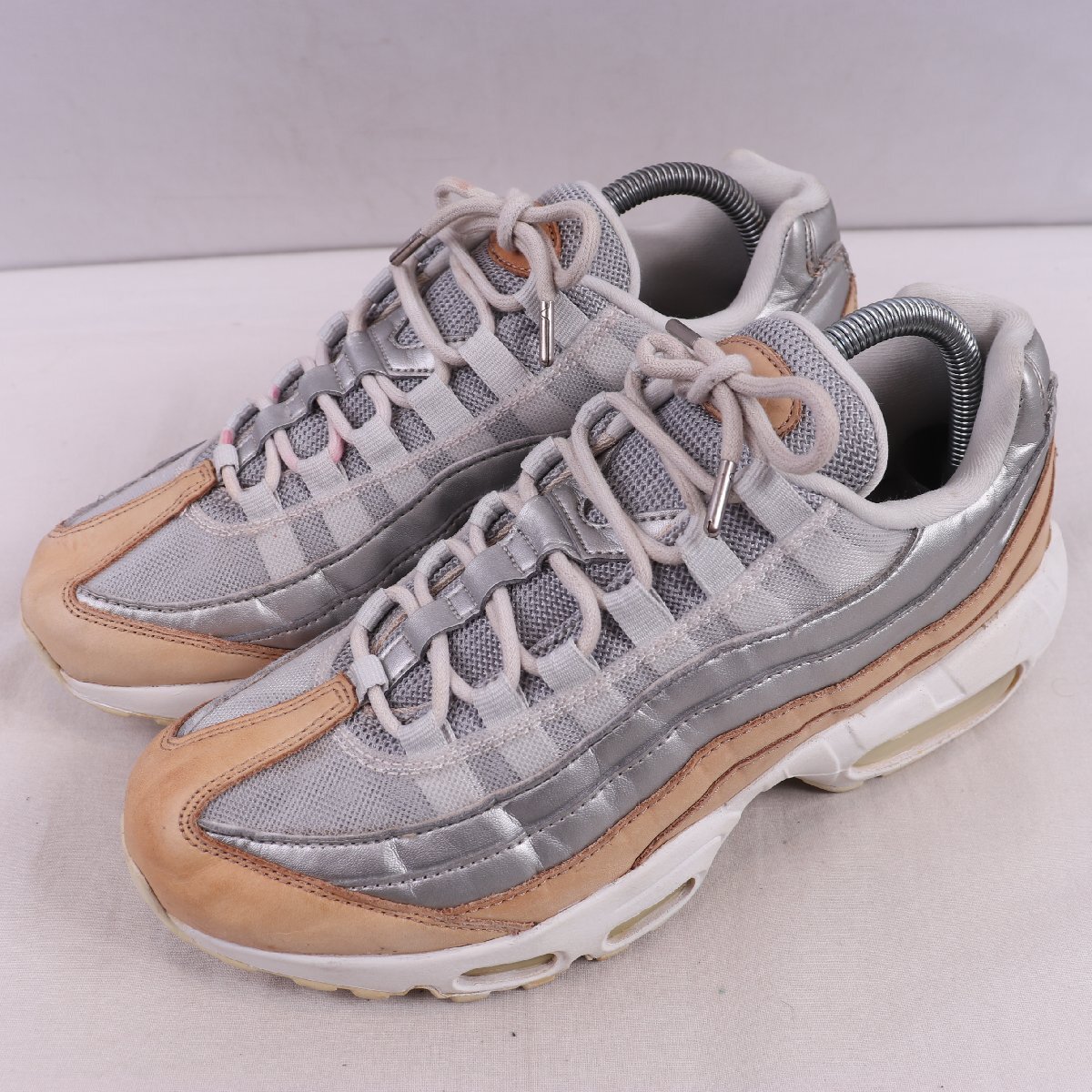 WMNS AIR MAX 95 SE PREMIUM 25.5cm/NIKE エアマックス95 SE プレミアム ナイキ 古着 中古 グレー ベージュ スニーカー レディース xx9262拍卖
