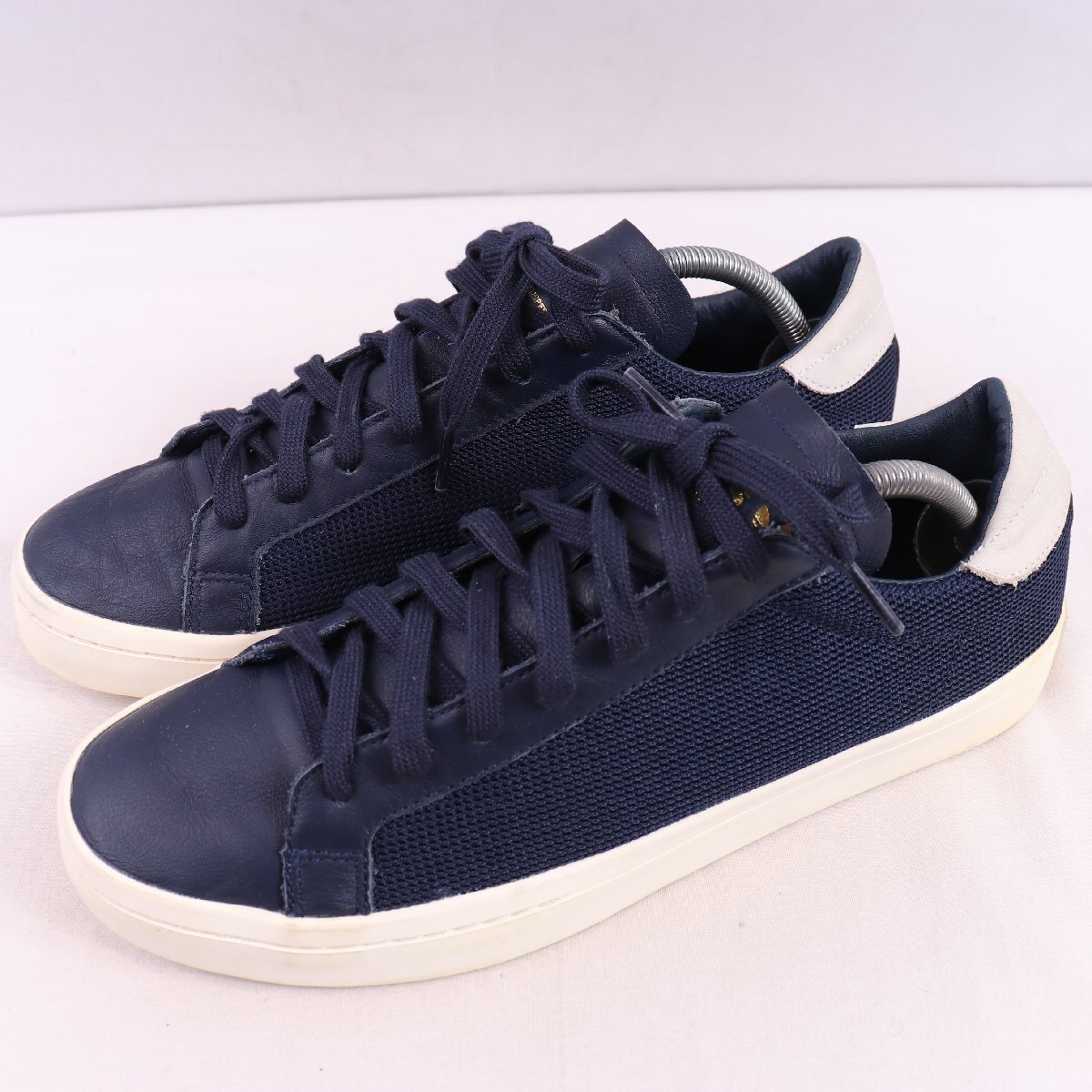 COURTVANTAGE 27.5cm/adidas コートバンテージ アディダス スニーカー 紺 ネイビー 白 中古 古着 メンズ ad6650拍卖