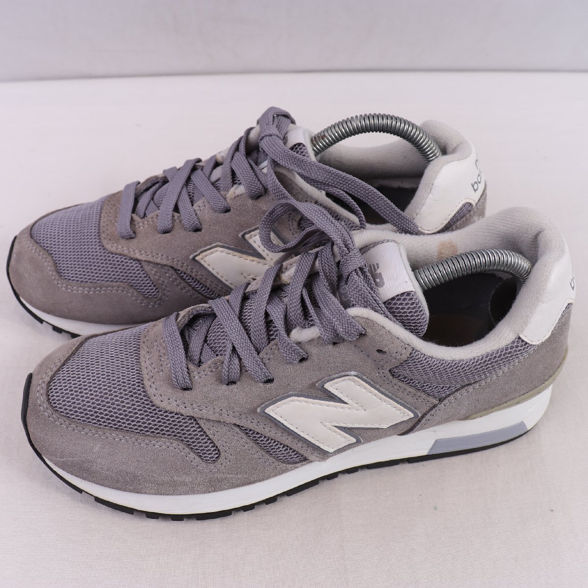 565 ニューバランス 25.5cm/new balance 灰 グレー 白 ホワイト 中古 古着 メンズ スニーカー yy6755拍卖