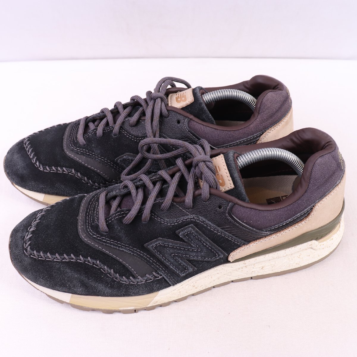 997.5 ニューバランス 27.5cm/new balance 黒 ブラック こげ茶 ダークブラウン ベージュ 中古 古着 スニーカー メンズ yy6786拍卖