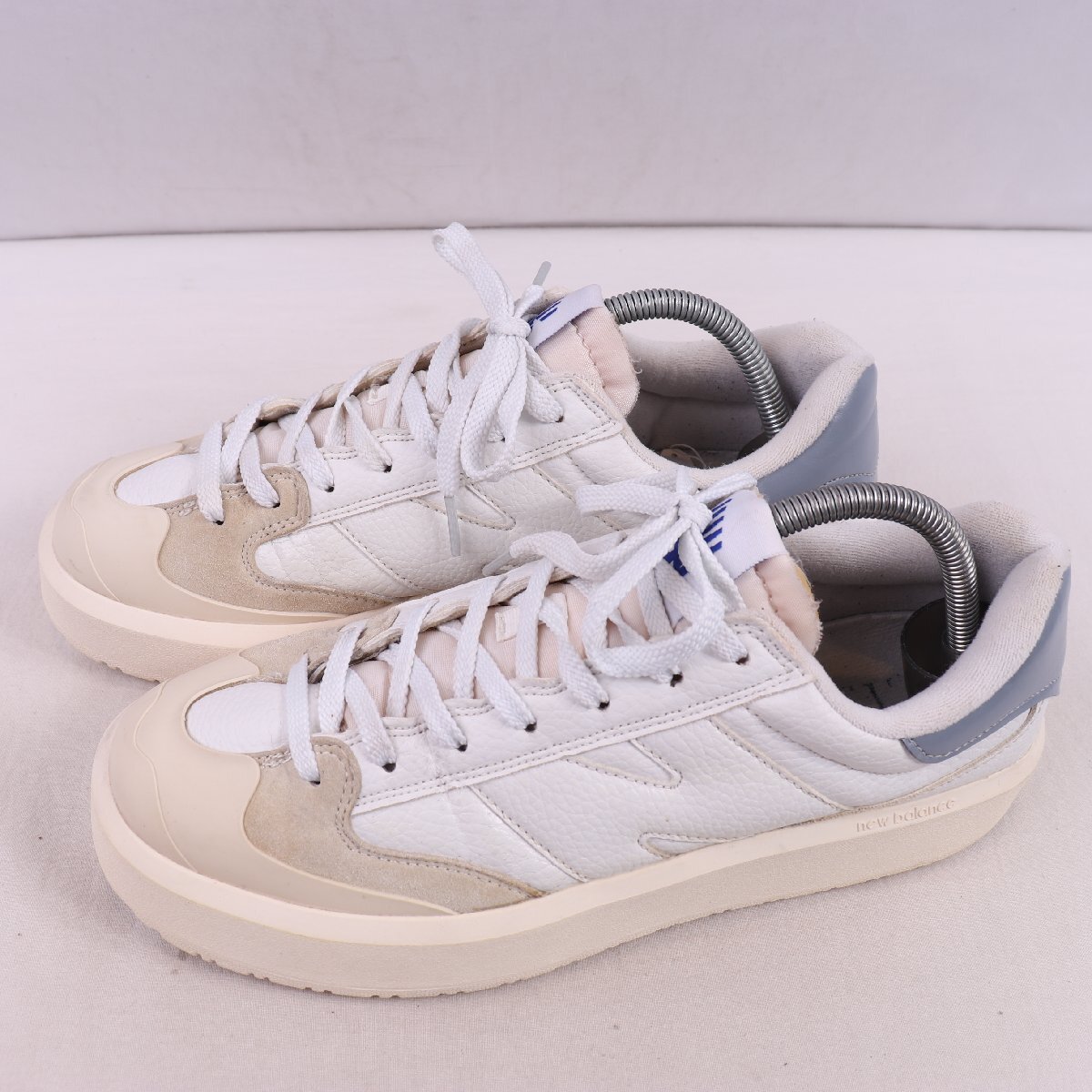 302 ニューバランス 26.5cm/new balance 白 ホワイト 灰 グレー ベージュ 中古 古着 メンズ スニーカー yy6804拍卖