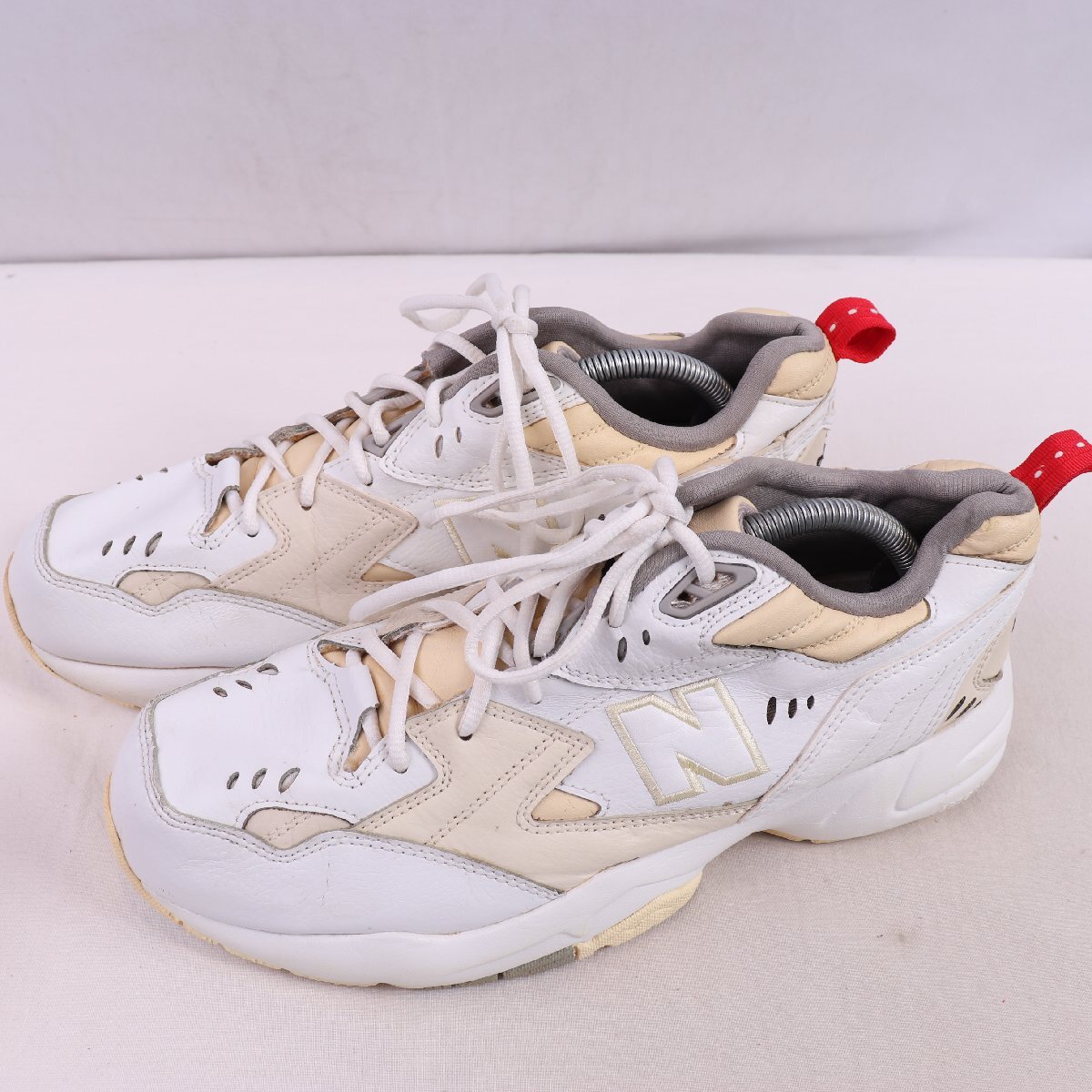 608 ニューバランス 28.0cm/new balance 白 ホワイト クリーム 灰 グレー 中古 古着 レディース スニーカー yy6826拍卖