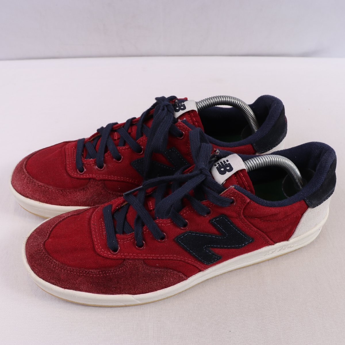 300 ニューバランス 27.5cm/new balance ダークレッド 紺 ネイビー 灰 グレー 中古 古着 メンズ スニーカー yy6844拍卖